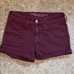 Purple/ burgundy shorts
